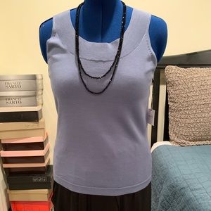 NWT Kate Hill Blue Silk Blend Shell Tank Top